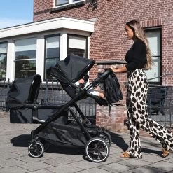 Deryan Evy Kinderwagen - Duo Kinderwagen - Uitbreidbaar - Inclusief Reiswieg - Zwart -Kinderwagens Winkel 1200x1200 2306
