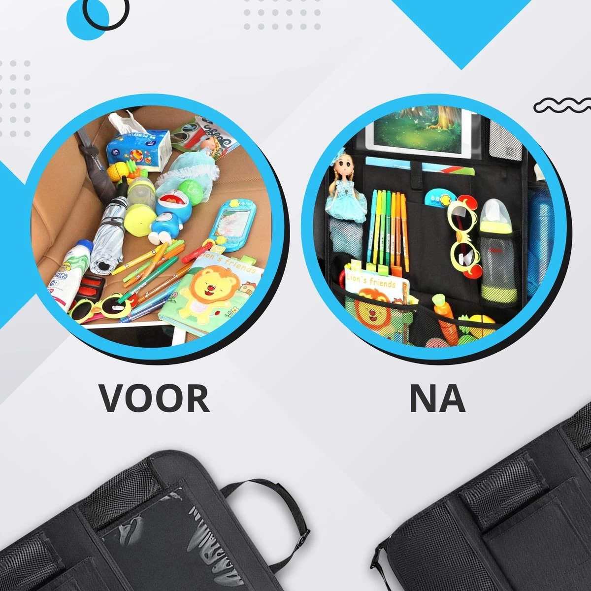 Merkloos Luxe En Stevige Autostoel Organizer Met Tablethouder – Auto Organizer – Auto/Accessoires/Bescherming – 45*65cm – Zwart - 1 Stuk 5 Merkloos Luxe En Stevige Autostoel Organizer Met Tablethouder – Auto Organizer – Auto/Accessoires/Bescherming – 45*65cm – Zwart - 1 Stuk - Afbeelding 5