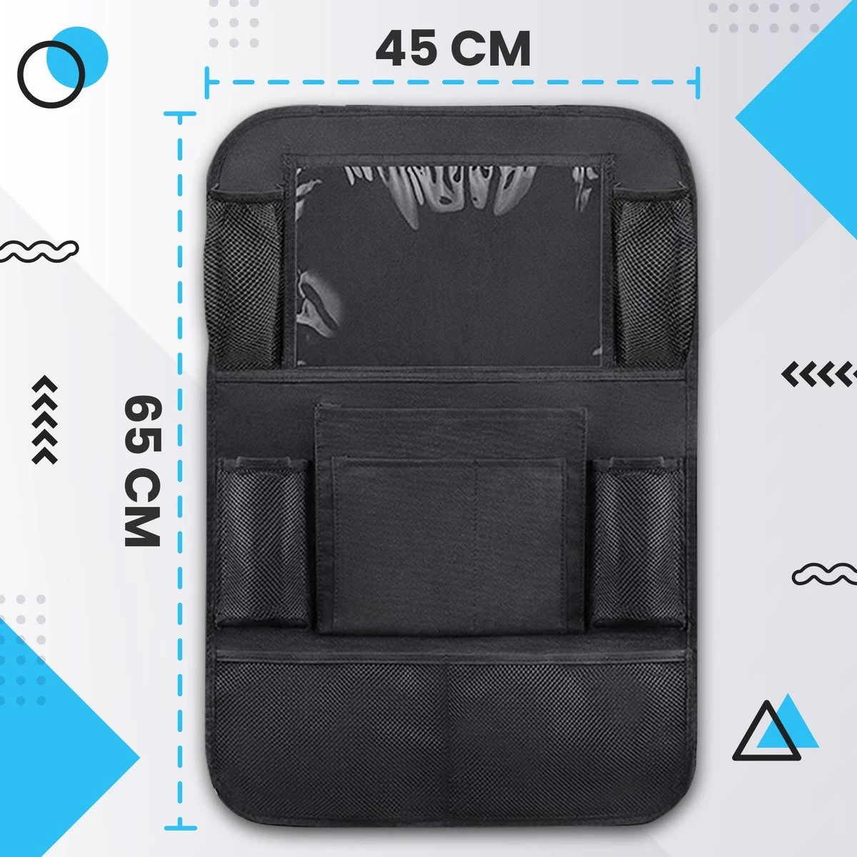 Merkloos Luxe En Stevige Autostoel Organizer Met Tablethouder – Auto Organizer – Auto/Accessoires/Bescherming – 45*65cm – Zwart - 1 Stuk 6 Merkloos Luxe En Stevige Autostoel Organizer Met Tablethouder – Auto Organizer – Auto/Accessoires/Bescherming – 45*65cm – Zwart - 1 Stuk - Afbeelding 6