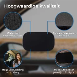 Nuvance - Zonnescherm Auto - 2 Stuks - Met UV Protectie Voor Baby En Kind - Zonwering Zijruiten - Zelfklevend - One Size - Zwart -Kinderwagens Winkel 1200x1200 245