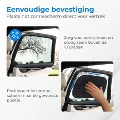 Nuvance - Zonnescherm Auto - 2 Stuks - Met UV Protectie Voor Baby En Kind - Zonwering Zijruiten - Zelfklevend - One Size - Zwart -Kinderwagens Winkel 1200x1200 247