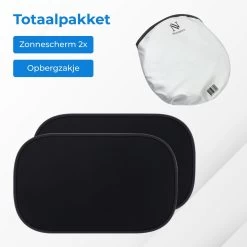 Nuvance - Zonnescherm Auto - 2 Stuks - Met UV Protectie Voor Baby En Kind - Zonwering Zijruiten - Zelfklevend - One Size - Zwart -Kinderwagens Winkel 1200x1200 250