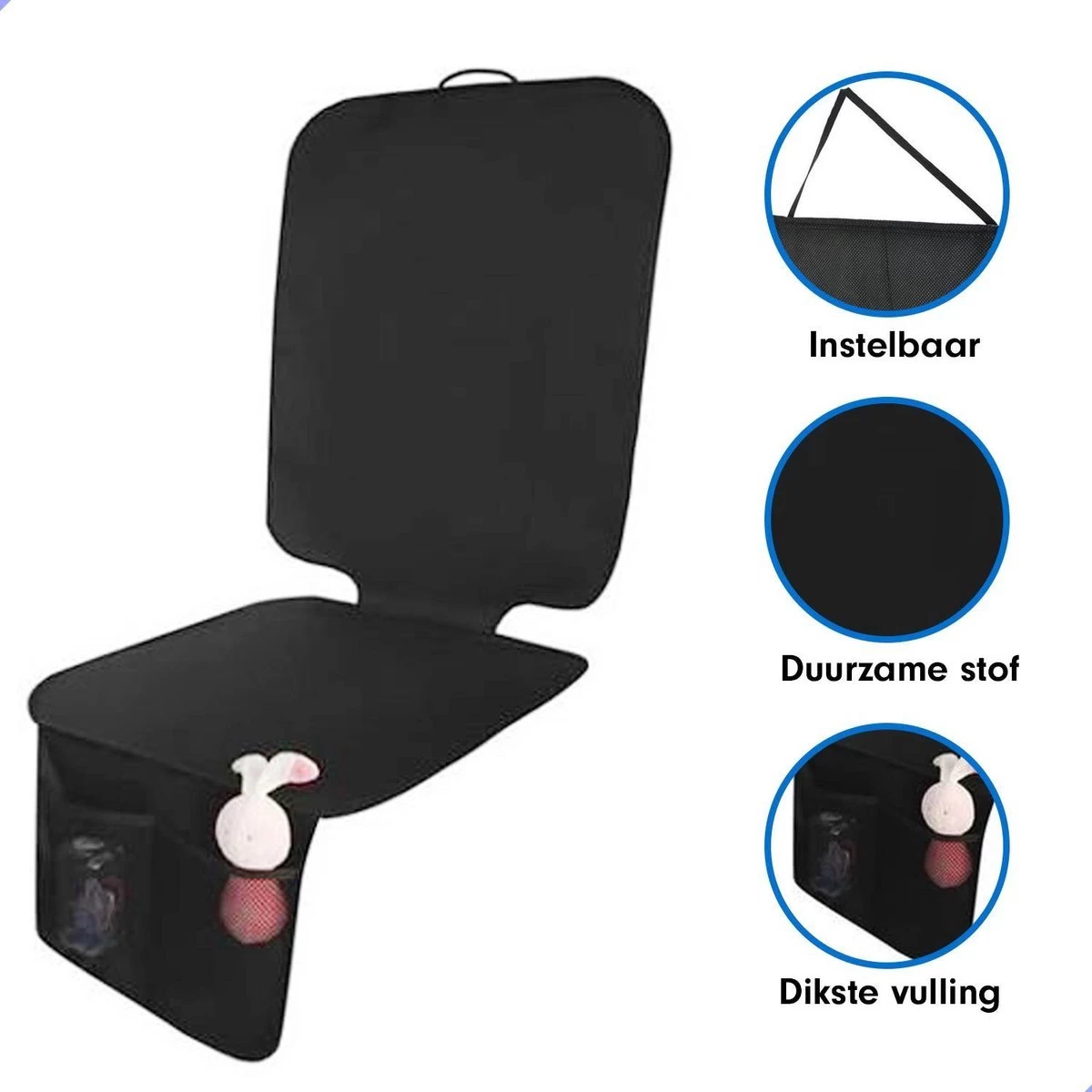 Professor Q - Autostoelhoes - Autostoelbeschermer - Autostoel Beschermer - Zwart 2 Professor Q - Autostoelhoes - Autostoelbeschermer - Autostoel Beschermer - Zwart - Afbeelding 2