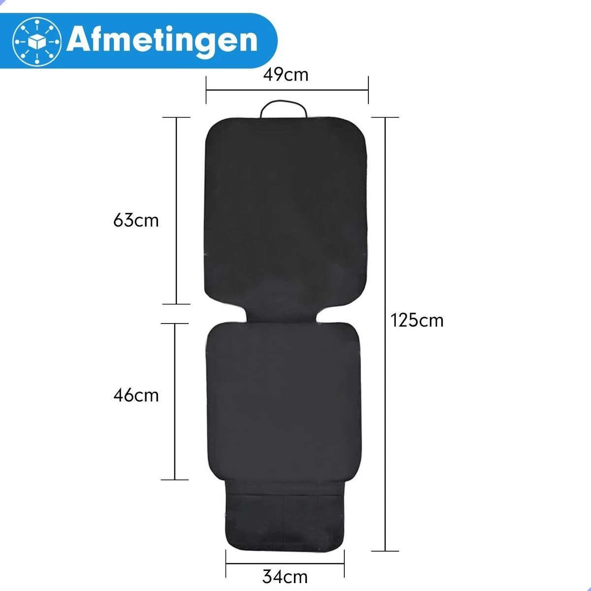 Professor Q - Autostoelhoes - Autostoelbeschermer - Autostoel Beschermer - Zwart 4 Professor Q - Autostoelhoes - Autostoelbeschermer - Autostoel Beschermer - Zwart - Afbeelding 4