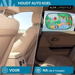ALFA LIFESTYLE® Statische Zonneschermen – SHADE PRO V4- Jungle – Zonnescherm Auto Baby – UV Protectie Bescherming - 2 Stuks -Kinderwagens Winkel 1200x1200 440