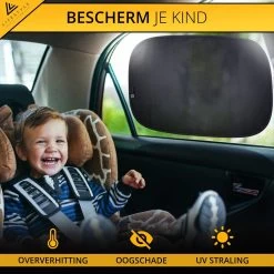 Lifestyle Living Zonnescherm Auto Zijruit – Zonwering Voor Baby En Kind – Zonder Zuignappen – UV Protectie – 2 Stuks – 51 X 31CM – Statisch - Zelfklevend -Kinderwagens Winkel 1200x1200 468