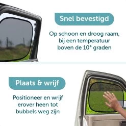 ForDig Zonnescherm Auto (2 Stuks) - Extra Donker - Zonwering UV Protectie Voor Auto Zijruit – Zonwering Auto – Zonder Zuignappen – 80 GSM – 51 X 31 CM -Kinderwagens Winkel 1200x1200 484
