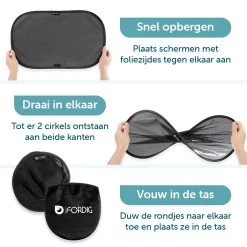 ForDig Zonnescherm Auto (2 Stuks) - Extra Donker - Zonwering UV Protectie Voor Auto Zijruit – Zonwering Auto – Zonder Zuignappen – 80 GSM – 51 X 31 CM -Kinderwagens Winkel 1200x1200 486