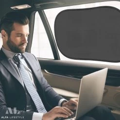 ALFA LIFESTYLE® Statische Zonneschermen - SHADE PRO V3 – Zwart Transparant Zonnescherm – UV Protectie Bescherming - Zonwering Auto - 2 Stuks -Kinderwagens Winkel 1200x1200 6