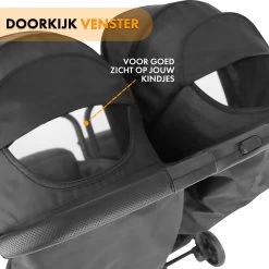 Deryan Luxe Rolo X2 Dubbele Buggy - Duo Buggy - Zwart -Kinderwagens Winkel 1200x1200 684