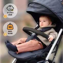 Deryan Luxe XP Buggy XL - Compact Lichtgewicht - Zwart -Kinderwagens Winkel 1200x1200 760