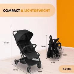 Deryan Rolo Luxe Lichtgewicht Buggy - Zwart -Kinderwagens Winkel 1200x1200 820