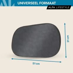 ALFA LIFESTYLE® Statische Zonneschermen - SHADE PRO V3 – Zwart Transparant Zonnescherm – UV Protectie Bescherming - Zonwering Auto - 2 Stuks -Kinderwagens Winkel 1200x1200 9