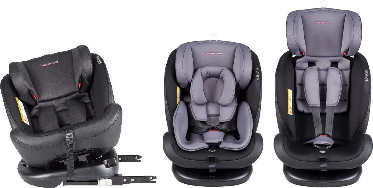 X Adventure Quickfix Meegroei Autostoel Groep 0/1/2/3 - 360 Graden Draaibaar - Grijs 1 X Adventure Quickfix Meegroei Autostoel Groep 0/1/2/3 - 360 Graden Draaibaar - Grijs