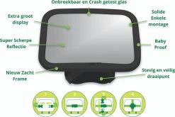 Autospiegel Baby 360° Verstelbaar Voor Hoofdsteun Autostoel -Achteruitkijkspiegel - Achterbankspiegel Kinderen -Baby Veiligheid Accessoires - Zwart -Kinderwagens Winkel 1200x800 8
