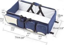 Merkloos Decopatent® Baby Bed - Luiertas - Reisbedje Voor Baby’s En Kleuters - Opvouwbare Reiswieg - Reisbed Met Matras - Reistas - Blauw -Kinderwagens Winkel 1200x847