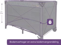 Prénatal Luxe Campingbedje Met Bodemverhoger - Inklapbaar Baby Campingbed - Reisbedje Met Wieltjes - Inclusief Bodemmatras - 120 X 60 Cm - Zwart -Kinderwagens Winkel 1200x873 1