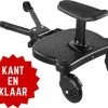 Merkloos Kinderwagen/Buggy Meerijdplankje - Kant & Klaar - In Elkaar Gezet - Universeel – Met Zitje – Verstelbaar – Zwart