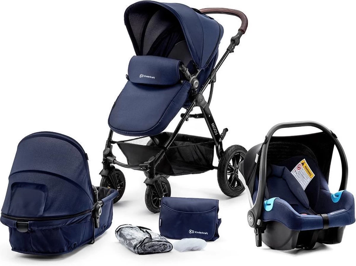 Kinderkraft Moov 3 In 1 Kinderwagen - Inclusief Autostoel - Navy 1 Kinderkraft Moov 3 In 1 Kinderwagen - Inclusief Autostoel - Navy