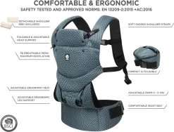 Dooky Ergonomische Draagzak Urban Comfort Green Emerald -Kinderwagens Winkel 1200x912 2