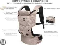 Dooky Ergonomische Draagzak Urban Comfort Beige Desert -Kinderwagens Winkel 1200x912 3