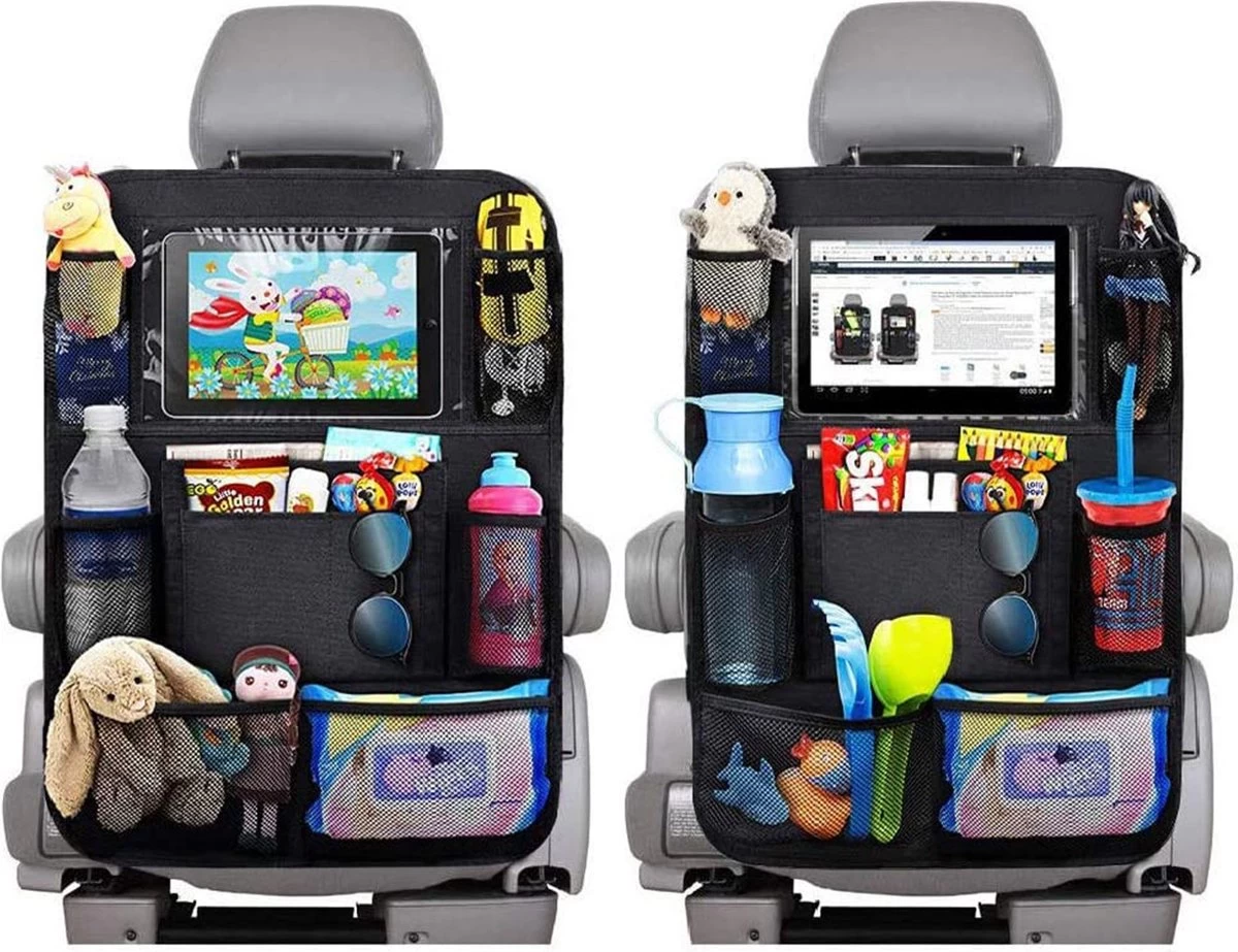 YONO Autostoel Organizer Met Tablet Houder - Auto Stoel Beschermer Achterkant - Bekerhouder En Accessoires Voor Kinderen - 2 Stuks 1 YONO Autostoel Organizer Met Tablet Houder - Auto Stoel Beschermer Achterkant - Bekerhouder En Accessoires Voor Kinderen - 2 Stuks
