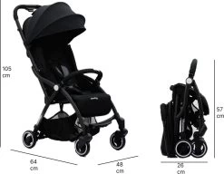 Hamilton By Yoop S1 Plus Buggy Met Monteerbare Premium Wieg – Nieuwer En Hoger 2023 Model - Stroller Met One Hand Folding Technologie – Zwart/Antraciet - Licht, Verstelbaar, Wendbaar - Geschikt Van 0 Maanden Tot 4 Jaar -Kinderwagens Winkel 1200x931 1