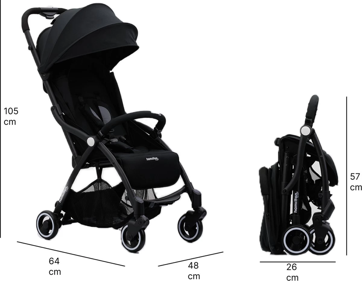 Hamilton By Yoop S1 Plus Buggy – Nieuw En Hoger 2023 Model – Premium Budget Stroller Met One Hand Folding Technologie – Zwart/Antraciet – Lichte, Verstelbare En Wendbare Kinderwagen Met Vele Gemakken 9 Hamilton By Yoop S1 Plus Buggy – Nieuw En Hoger 2023 Model – Premium Budget Stroller Met One Hand Folding Technologie – Zwart/Antraciet – Lichte, Verstelbare En Wendbare Kinderwagen Met Vele Gemakken - Afbeelding 9