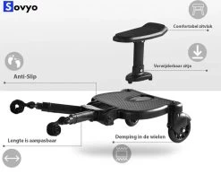 Merkloos Meerijdplankje Universeel Buggy/Kinderwagen - Kinderwagen Accessoire Met Afneembaar Zitje Van Hoogwaardige Kwaliteit - Verstelbaar Meerijdplankje -Kinderwagens Winkel 1200x941 1