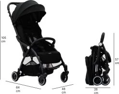 Hamilton By Yoop X1 Plus Buggy – Nieuw, Hoger, Uitgebreider 2023 Model – Premium Stroller Met One Hand Folding Technologie – Zwart – Lichte, Verstelbare En Wendbare Kinderwagen Met Vele Gemakken -Kinderwagens Winkel 1200x941 3