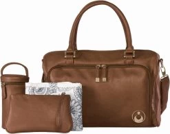 Grote Luiertas Double Zip Satchel Chestnut Redwood - Kunstleer - 42 Cm Breed -Kinderwagens Winkel 1200x949 3