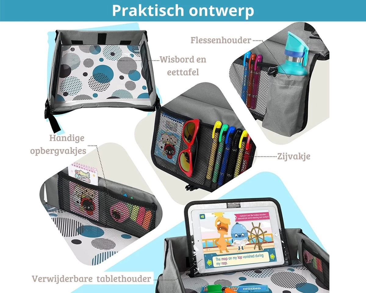 Premium Reistafel Voor Kinderen - Inclusief Tablethouder + Gratis Draagtas En Potloden - Auto Organizer - Playtray - Opvouwbaar - Speeltafel Auto - Tekentafel Auto - Grijs 5 Premium Reistafel Voor Kinderen - Inclusief Tablethouder + Gratis Draagtas En Potloden - Auto Organizer - Playtray - Opvouwbaar - Speeltafel Auto - Tekentafel Auto - Grijs - Afbeelding 5