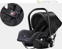 Merkloos Lioretti® Luxe Baby Buggy 3 In 1 | Baby Wagen | Kinderwagen Met Stoel En Wieg | Inklapbaar | Hoge Kwaliteit | Combi | Zwart -Kinderwagens Winkel 1200x960 4