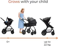 Kinderkraft Moov 3 In 1 Kinderwagen - Inclusief Autostoel - Black -Kinderwagens Winkel 1200x962 2