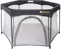 Deryan Draagbare Kinderbox - Zwart - Vaste Matrasbodem - Reisbox - Campingbedje