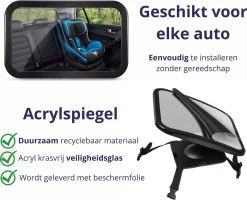 Nelbar Autospiegel Baby Verstelbaar – Achteruitkijkspiegel – Drempelproef – Baby Spiegel Auto Achterbank – Achteruitkijk Spiegel – 360 Graden Verstelbaar – XL Formaat -Kinderwagens Winkel 1200x970