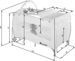 Tectake - Reisbedje Babybed Campingbed Dodo - 132x75x104cm Incl. Aankleedkussen En Draagtas - Bruin - 402203 -Kinderwagens Winkel 1200x972 4