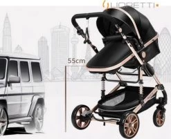 Merkloos Lioretti® Luxe Baby Buggy 3 In 1 | Baby Wagen | Kinderwagen Met Stoel En Wieg | Inklapbaar | Hoge Kwaliteit | Combi | Zwart -Kinderwagens Winkel 1200x976 1