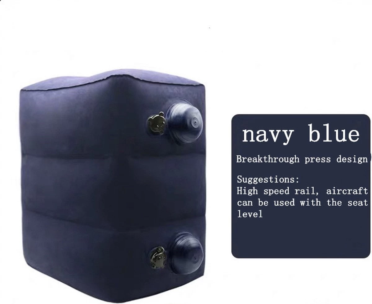 TDR-Opblaasbaar Voetkussen - 3 Hoogtestanden - Vliegtuigbedje - Blauw 9 TDR-Opblaasbaar Voetkussen - 3 Hoogtestanden - Vliegtuigbedje - Blauw - Afbeelding 9