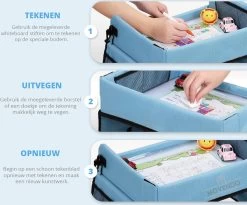 ‘’MOVENDO’’ Reistafel Voor Auto Kinderen – Autotafel – Speeltafel Auto – Travel Tray – Tekentafel – Opvouwbaar Met Tablethouder - Blauw -Kinderwagens Winkel 1200x996