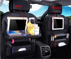 Merkloos Autostoel Organizer - Met Uitklapbare Laptophouder - Auto Organizer Met Tablet Houder - Auto Ipadhouder Voor Kinderen - Auto Organizer Met Uitklapbaar Tafel - Tray - Fleshouder - Tissuehouder - Car Organizer - Car Seat Organizer - Luxe Mat Zwart -Kinderwagens Winkel 1200x997