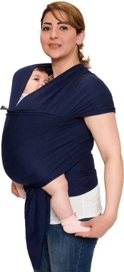 Baby Garden Draagdoek Donkerblauw - Ergonomisch - Original - Gratis Slabbetje -Kinderwagens Winkel 550x1200