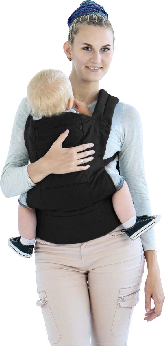 Praktische Draagzak Baby - Zwart - Babydrager - Buikdrager En Rugdrager - Opbergtas Inbegrepen 1 Praktische Draagzak Baby - Zwart - Babydrager - Buikdrager En Rugdrager - Opbergtas Inbegrepen