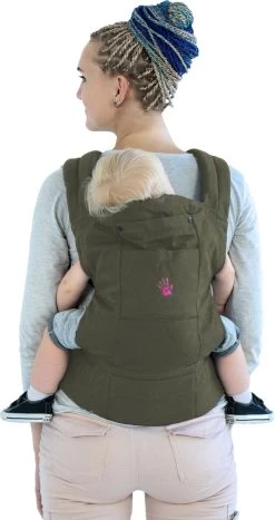 Praktische Draagzak Baby - Kakigroen - Babydrager - Buikdrager En Rugdrager - Opbergtas Inbegrepen -Kinderwagens Winkel 635x1200