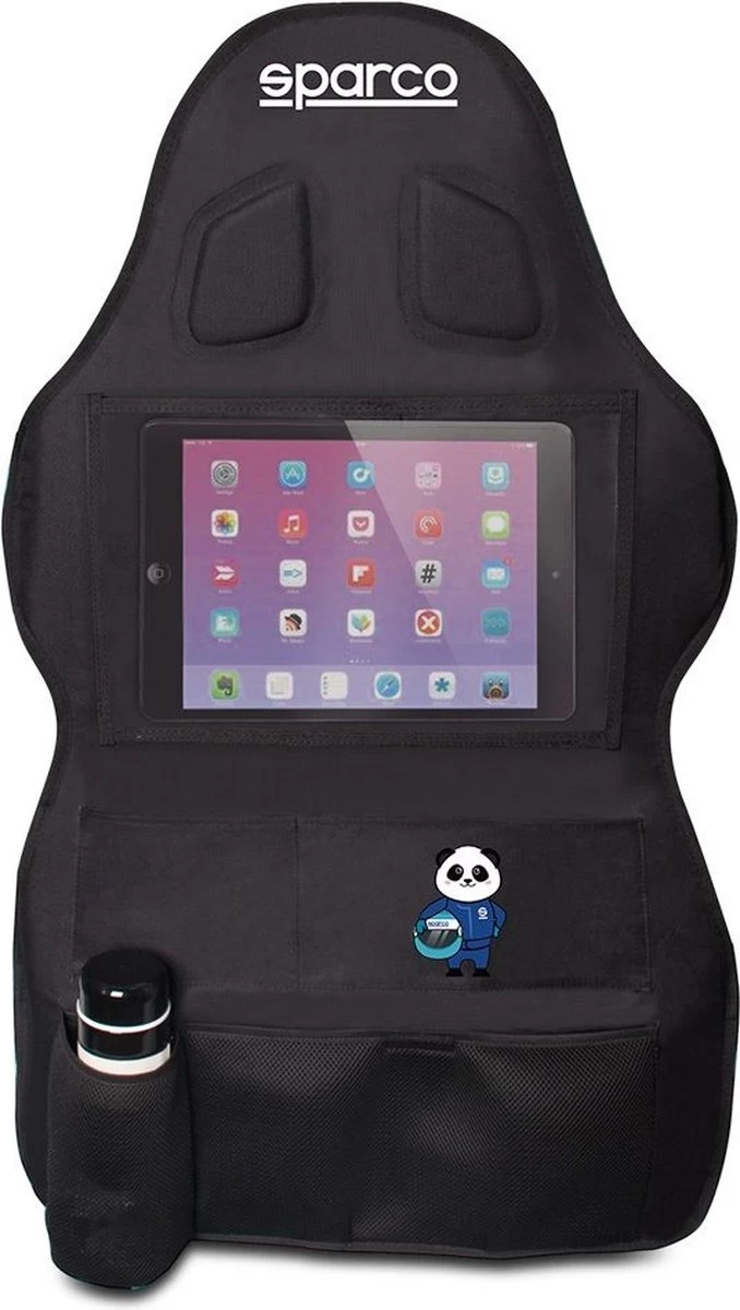 Sparco Autostoel Organizer Met Tablet Vak Of TV Scherm - Zwart 2 Sparco Autostoel Organizer Met Tablet Vak Of TV Scherm - Zwart - Afbeelding 2