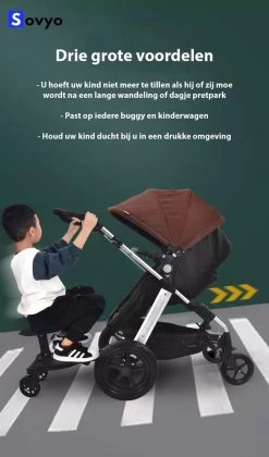 Merkloos Meerijdplankje Universeel Buggy/Kinderwagen - Kinderwagen Accessoire Met Afneembaar Zitje Van Hoogwaardige Kwaliteit - Verstelbaar Meerijdplankje -Kinderwagens Winkel 706x1200 1