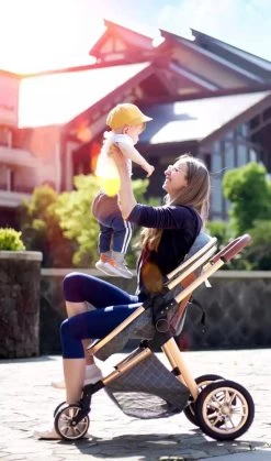 Merkloos Luxe Multi-functionele 3 In 1 Kinderwagen - Kwalitatieve Buggy - Opklapbare Wandelwagen - Khaki -Kinderwagens Winkel 707x1200 5