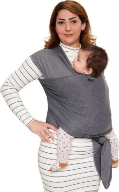 Baby Garden Draagdoek Grijs - Ergonomisch - Original - Inclusief Slabbetje -Kinderwagens Winkel 748x1200 3