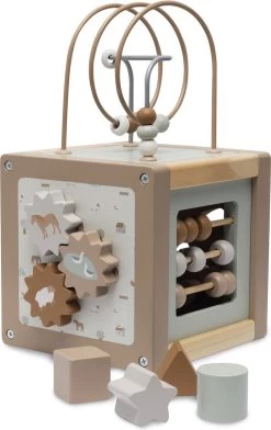 Jollein Houten Activiteitenkubus 15x15x15cm - Farm -Kinderwagens Winkel 757x1200