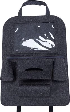 Case2go - Auto Organizer Met Tablet Houder - Autostoel Organizer Met Telefoonhouder En Bekerhouder Auto - Licht Grijs -Kinderwagens Winkel 759x1200